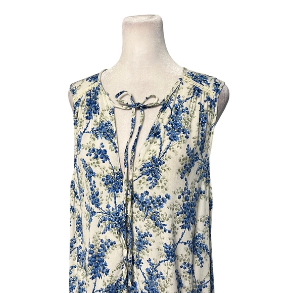 Zara Trafaluc White Blue Floral Romper Dress Size Medium - Picture 3 of 7